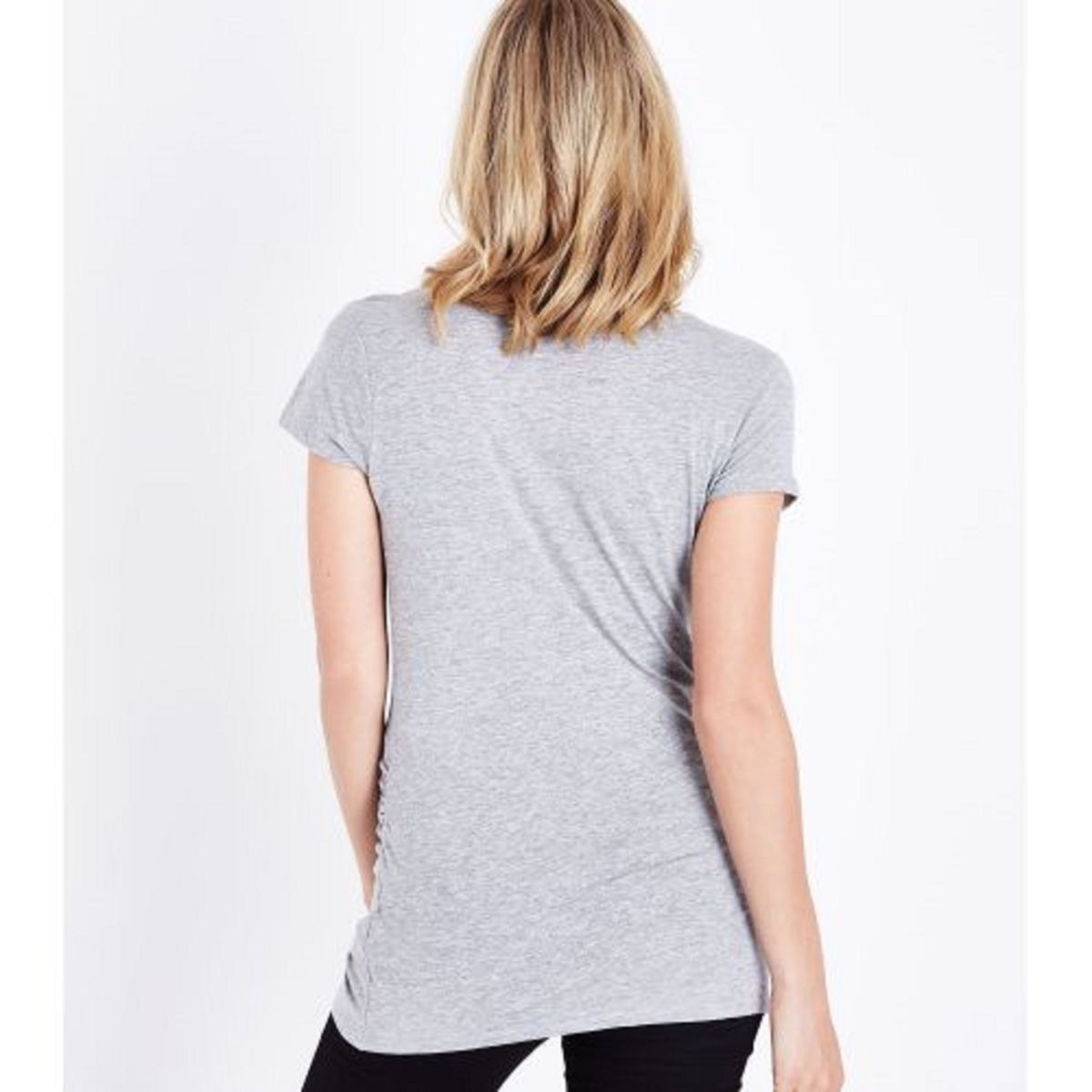 Scoop Neckline Grey Maternity Top