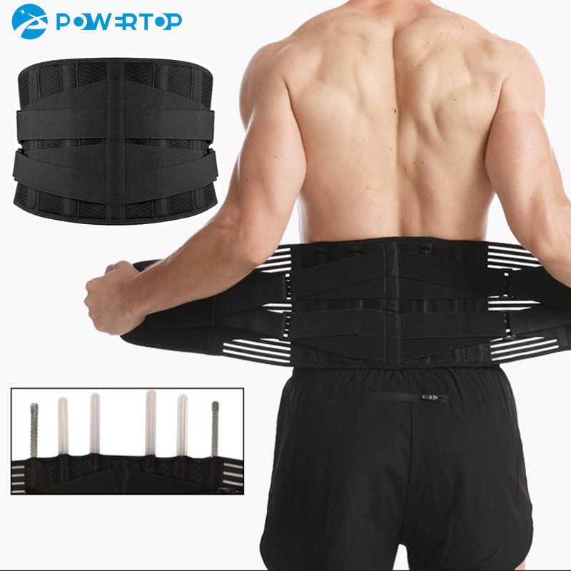 (Black)Medical Back Lumbar Support Belt Waist Orthopedic Brace Posture Men Women Corset Spine  JIN