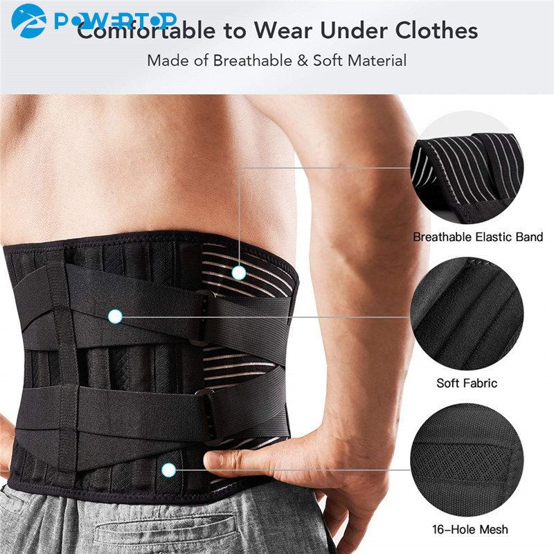 (Black)Medical Back Lumbar Support Belt Waist Orthopedic Brace Posture Men Women Corset Spine  JIN