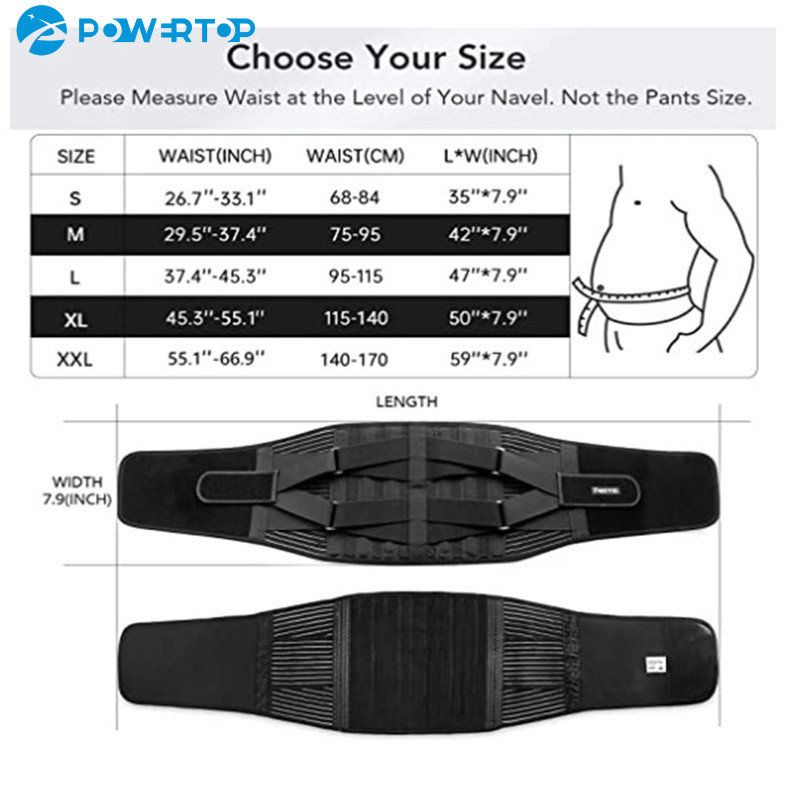 (Black)Medical Back Lumbar Support Belt Waist Orthopedic Brace Posture Men Women Corset Spine  JIN