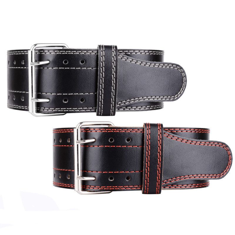 (B)Cowhide Weightlifting  Belt Bodybuilding Deadlift Gym Lumbar Belt Fitness Workout Back Prot JIN