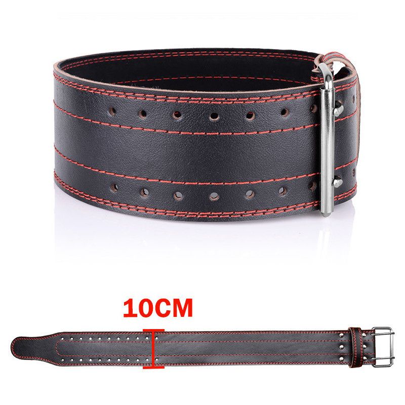 (B)Cowhide Weightlifting  Belt Bodybuilding Deadlift Gym Lumbar Belt Fitness Workout Back Prot JIN