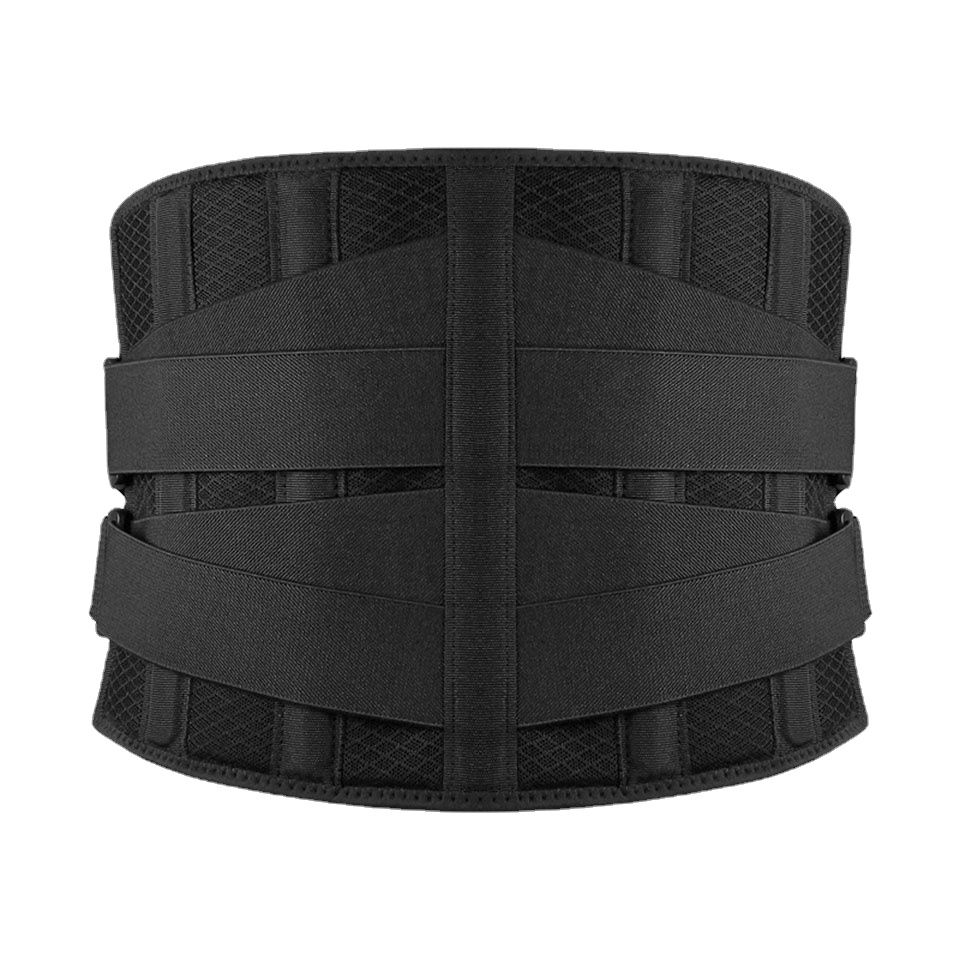 (Black)Breathable Waist Braces Back Support Belt Anti-skid Lumbar Support Belt With 16-hole Me JIN
