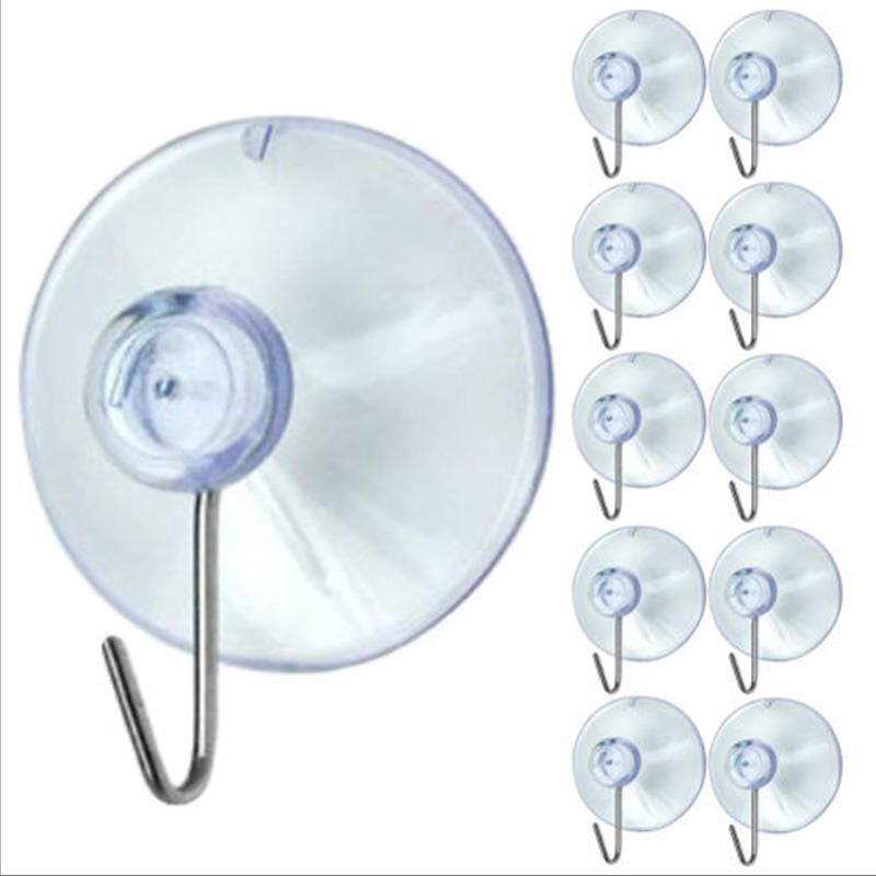 10 Transparent Suction Cup Suction Cup Hook Clothes Jacket