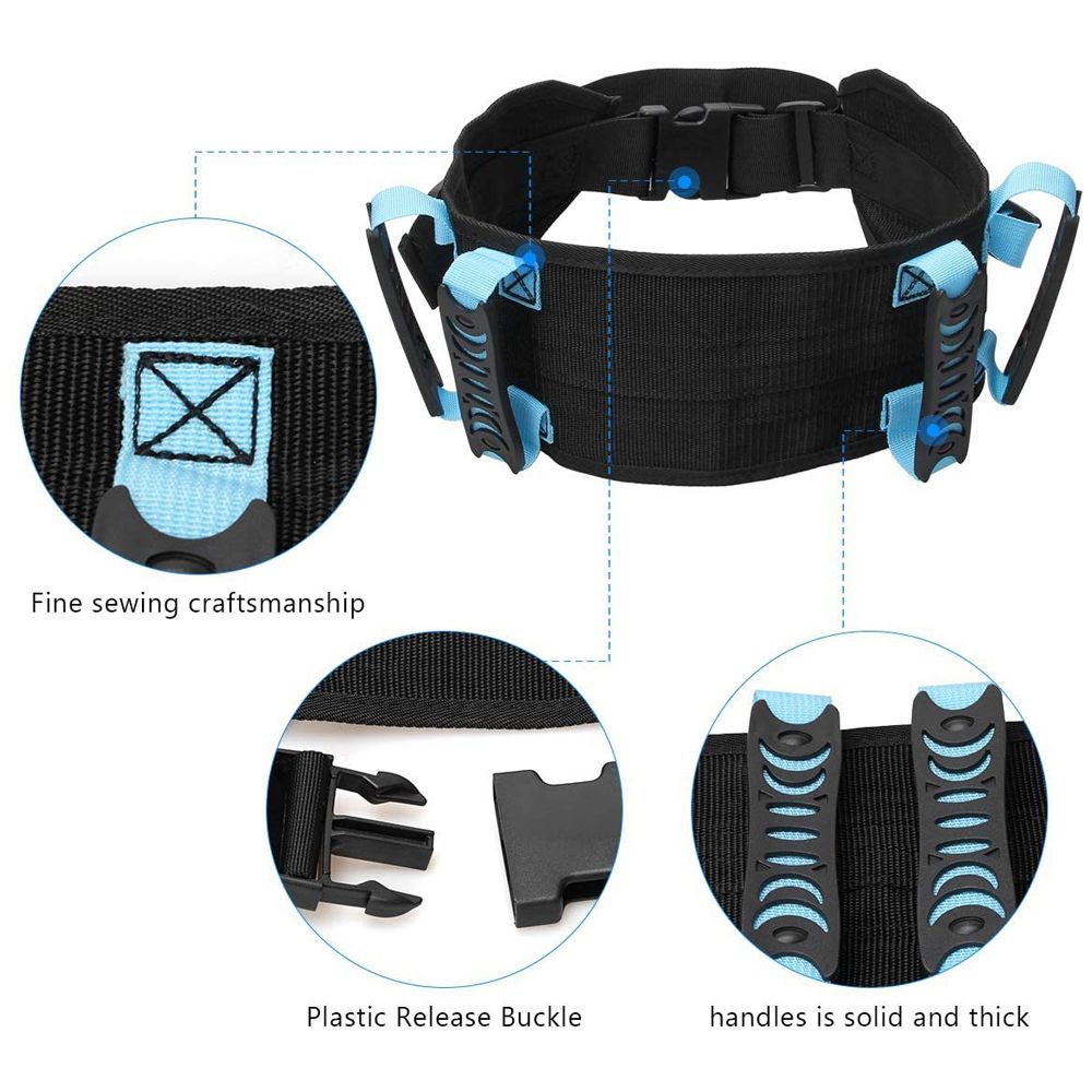 (Blue)Safety Transfer Gait Belt Quick Release Buckle For Patient Care Elderly Blue Walking Nur JIN