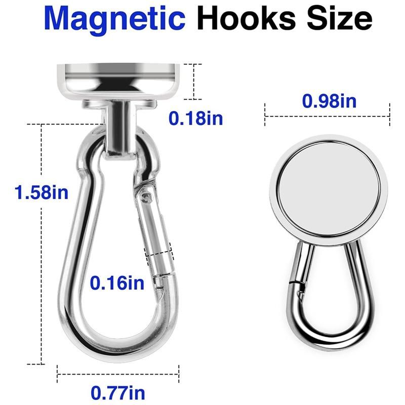 12 Pack Strong Magnetic Hooks, 60LBS Heavy Duty Magnet