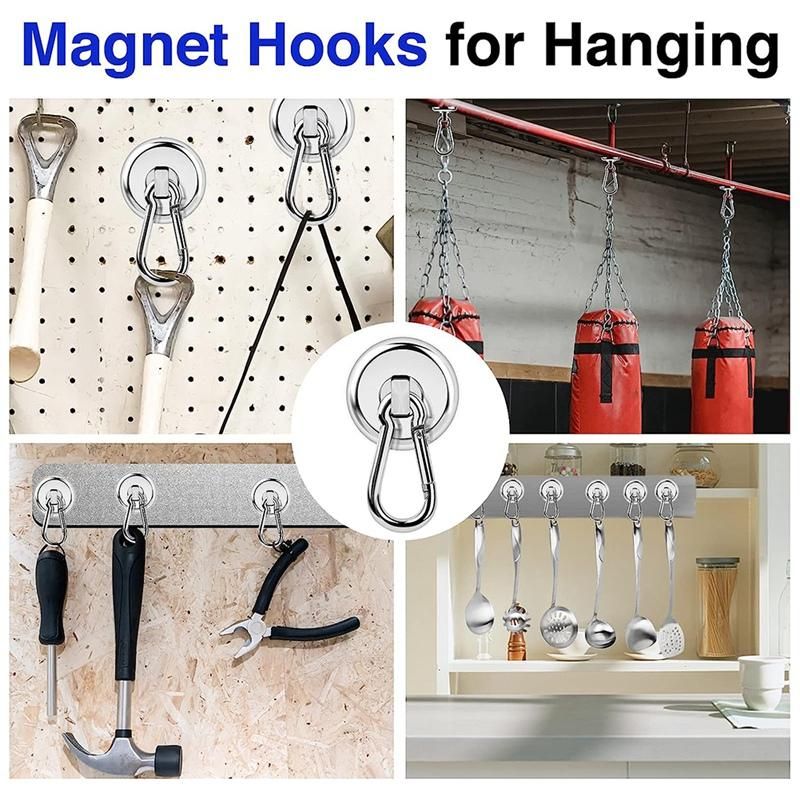 12 Pack Strong Magnetic Hooks, 60LBS Heavy Duty Magnet