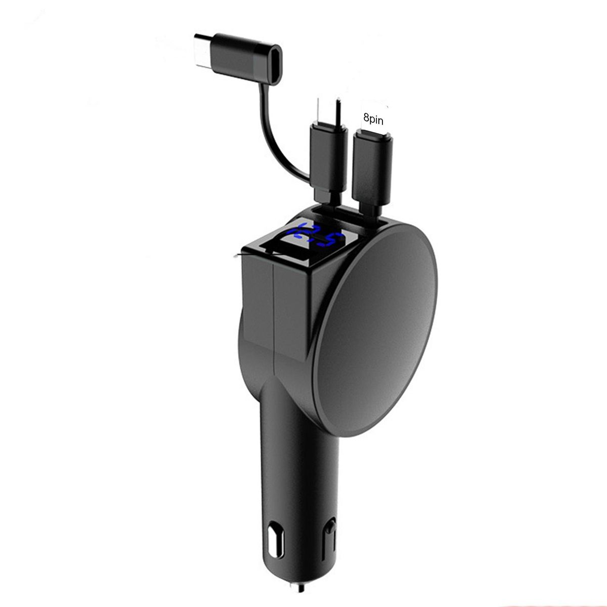 Car Charger Adapter 3 Ports Car Charger Socket Black