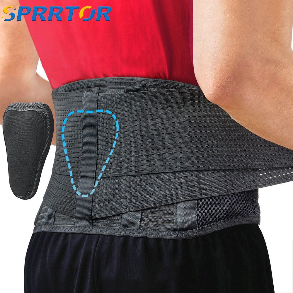 (Black)Back Support Belt Relief For Back Pain,Sciatica,Breathable Mesh Design With Lumbar Pad, JIN