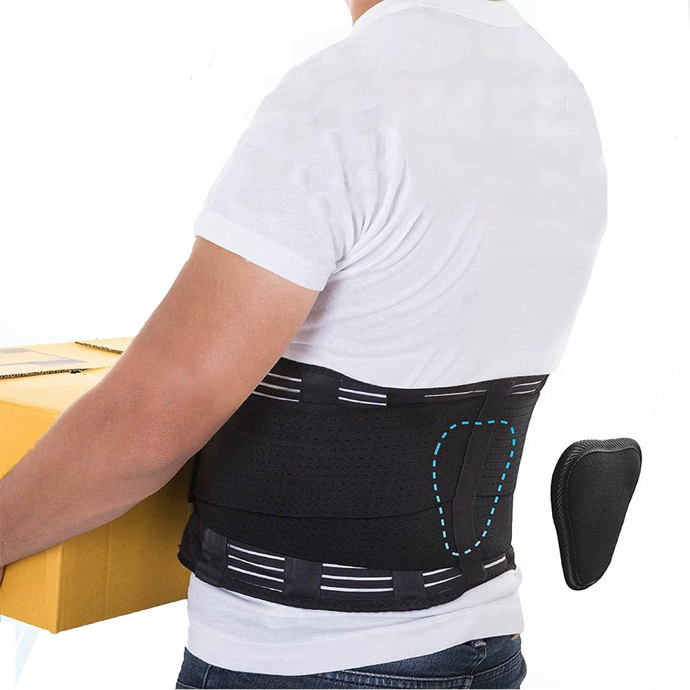 (Black)Back Support Belt Relief For Back Pain,Sciatica,Breathable Mesh Design With Lumbar Pad, JIN