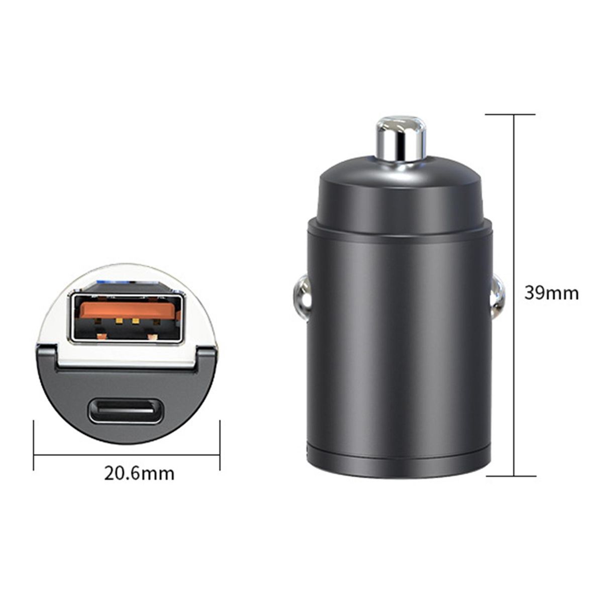 Car Phone Charger Dual Ports Car USB Charging Adapter Black