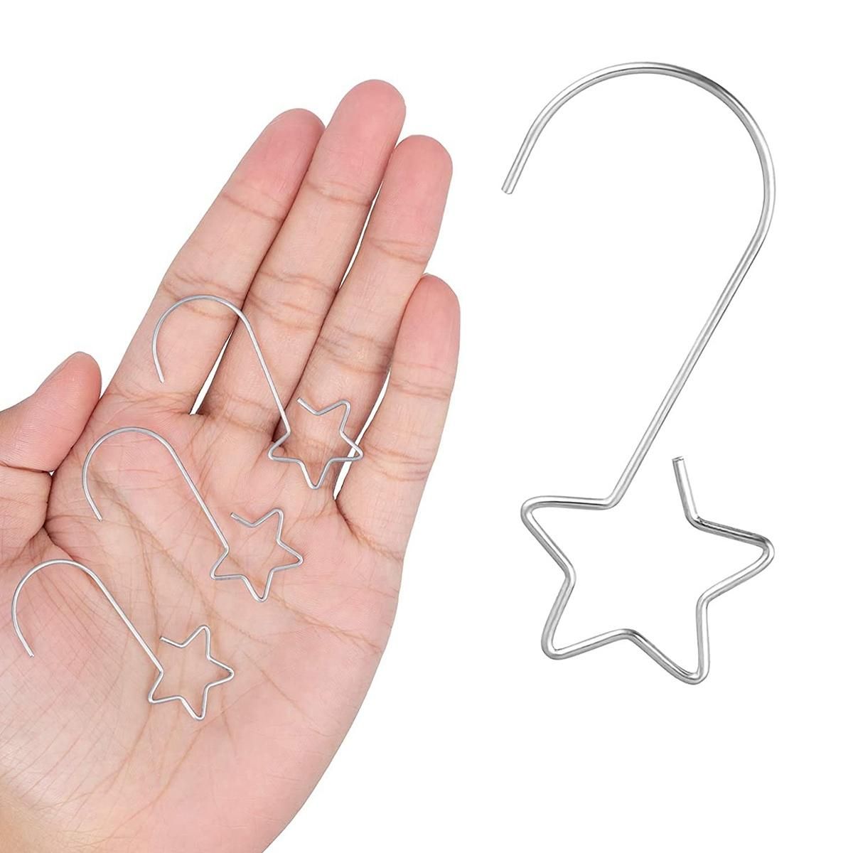 160Pcs Christmas Ornaments Hooks Star-Shaped Tree Hangers Metal Hanging Hooks for Hanging Christmas Tree Decorations