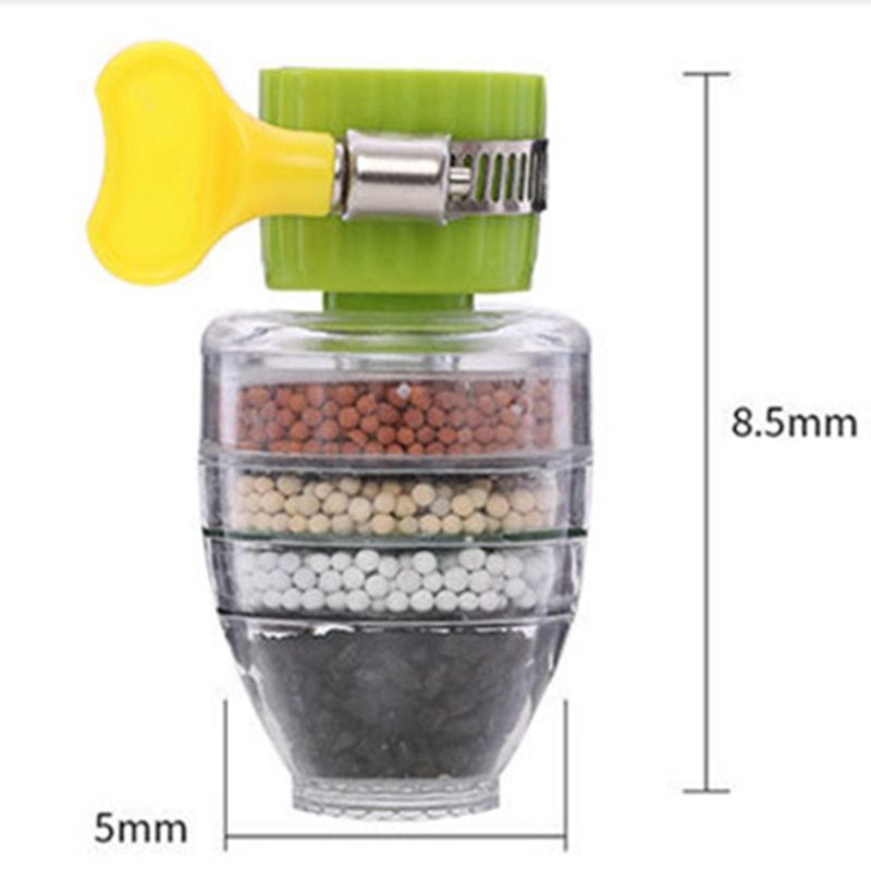 Six-Layer Adjustable Faucet Filter Water Purifier Household Bathroom Kitchen Tap Water Filter Splash-Proof Water Faucet Shower Green