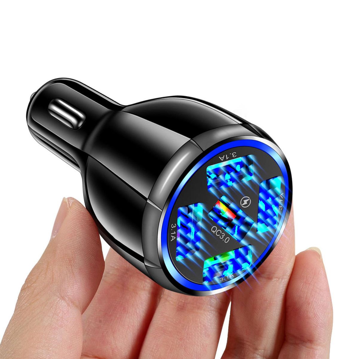 USB Charger 5 Ports Car Phone Charger Black