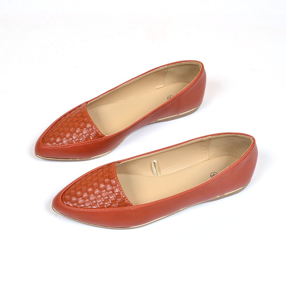 Women's Office Flat Shoes - Burnt Orange