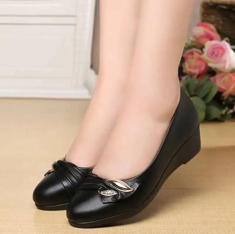 Ladies Fashion Casual Flat Shoes Office Shoes-Black