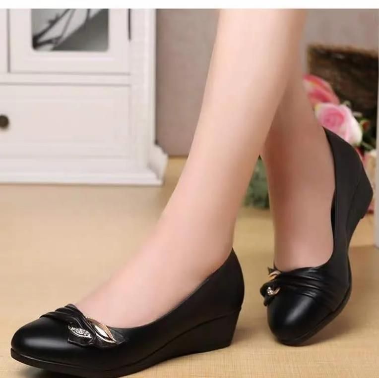 Ladies Fashion Casual Flat Shoes Office Shoes-Black