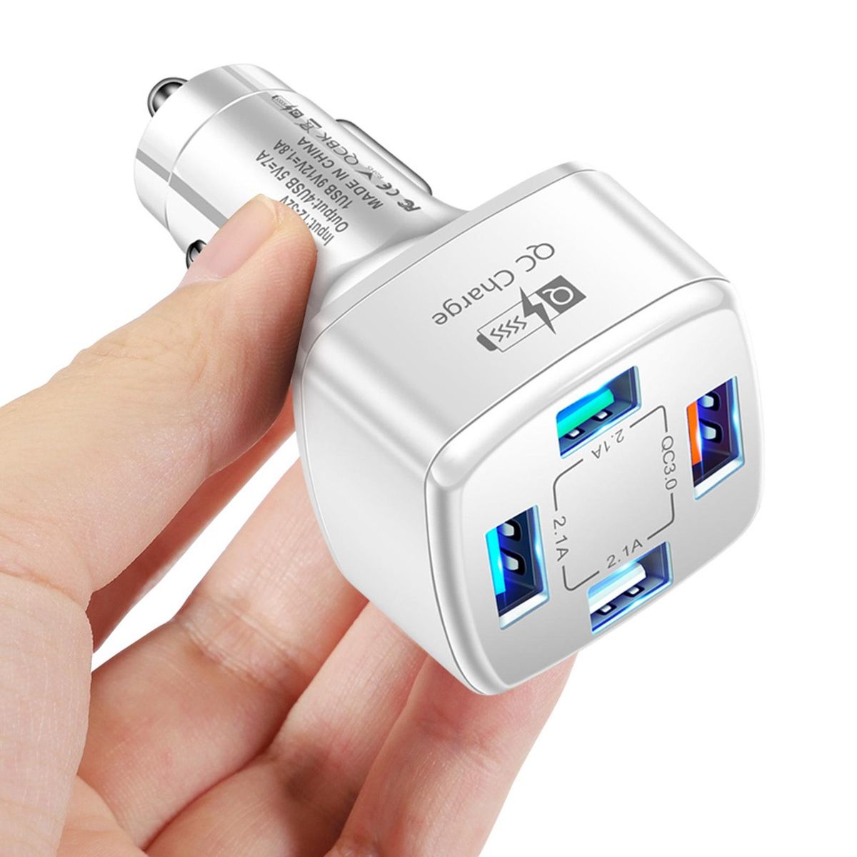 Car Charger Car Power Adapter Socket White