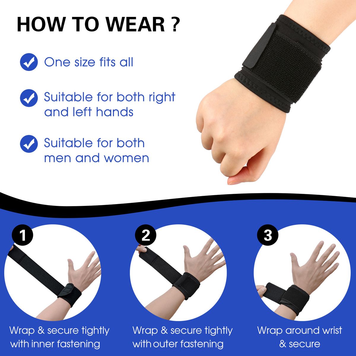 Wrist Support Brace Wrist Stabilizer Bandages Protector 1Pcs