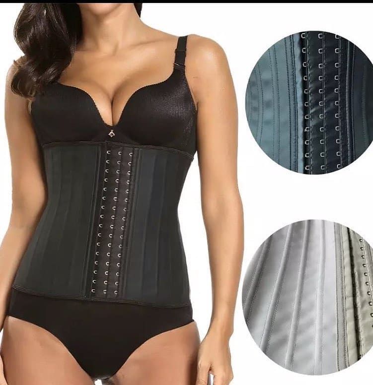 LATEX 25 STEEL BONES WAIST TRAINER ( BLACK)