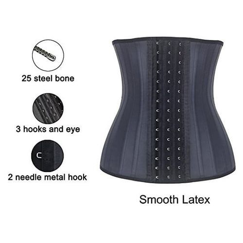 LATEX 25 STEEL BONES WAIST TRAINER ( BLACK)