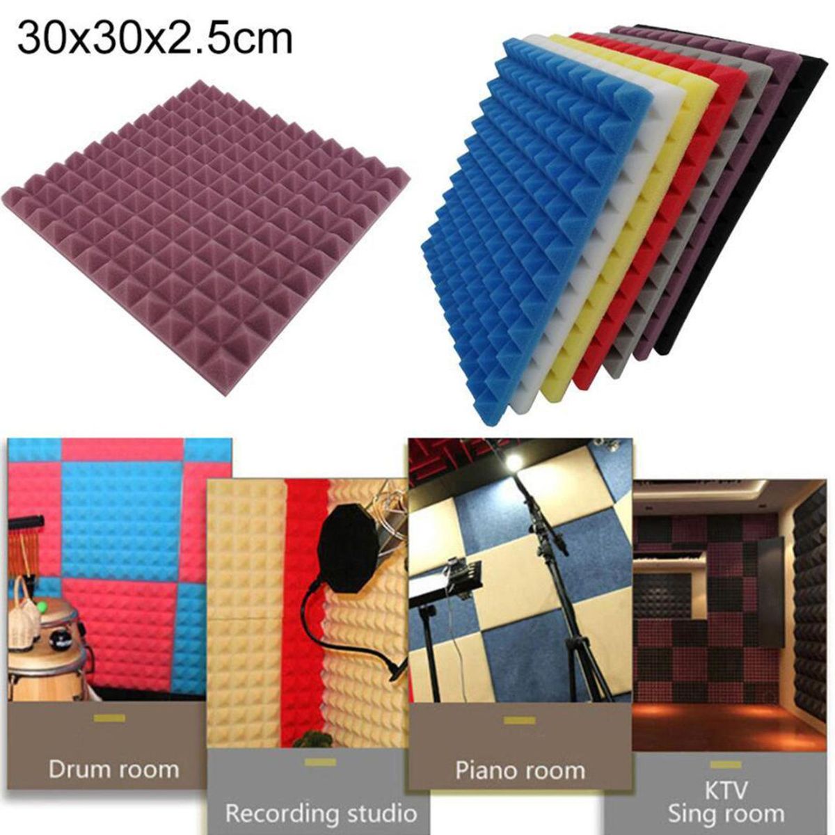 4 Pcs Acoustic Foam Panels,SoundProof Padding Foam White