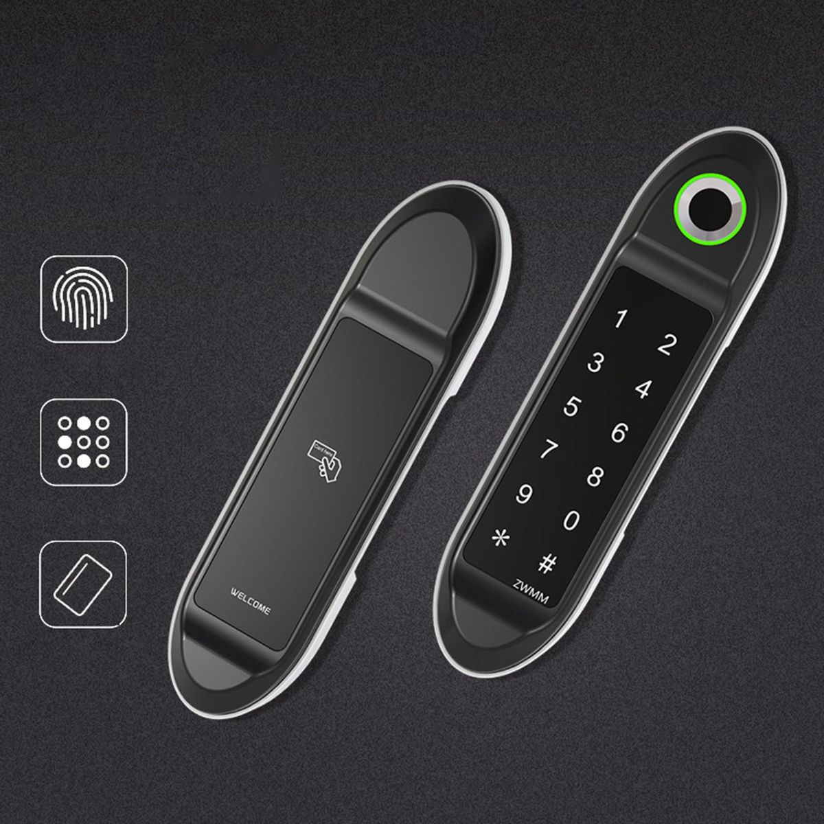 Smart Fingerprint Lock Password Keyless Door Lock Home Silver B