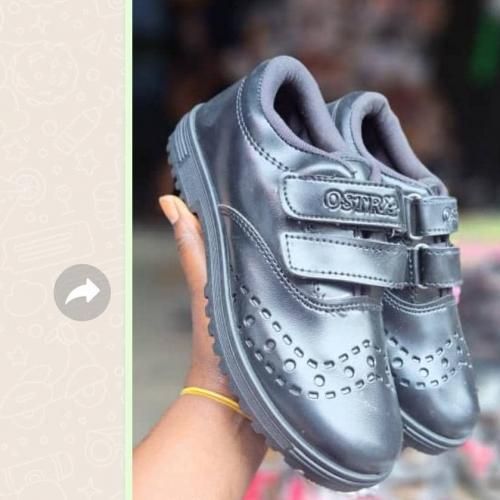 Boys Original Glittering School Shoes With Socks  - Black