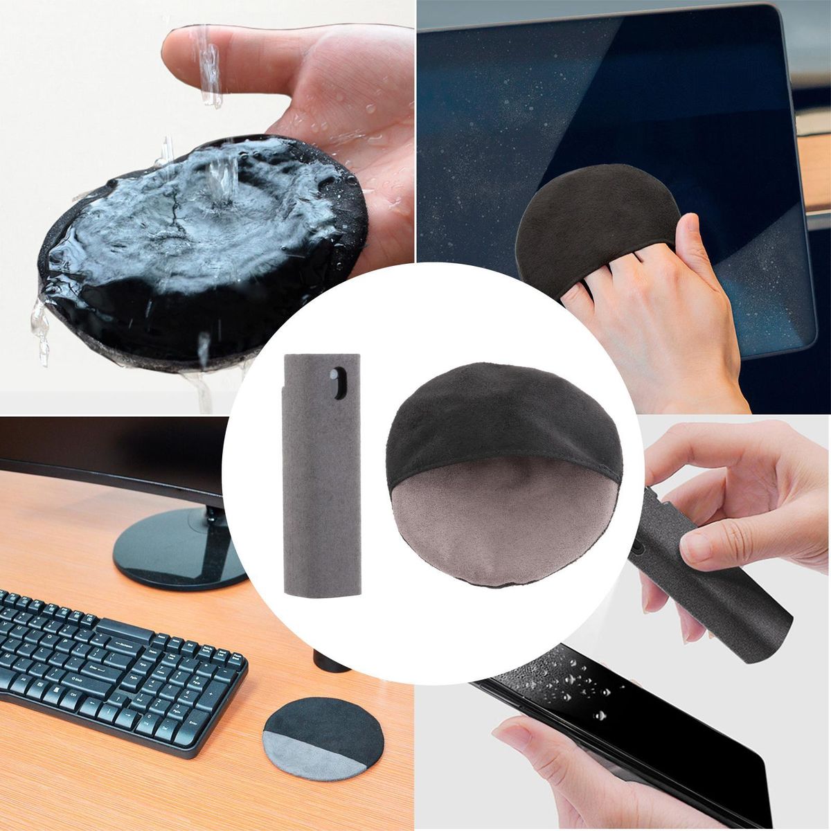 Portable Cleaning Computer Screen Cleaner 1x Cloth 1x Bottle