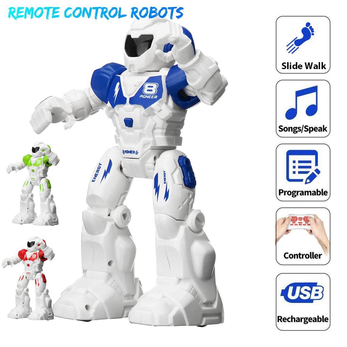 Intelligent Remote Control Programmable Robot Singing And Dancing Kids Gift Toy Blue