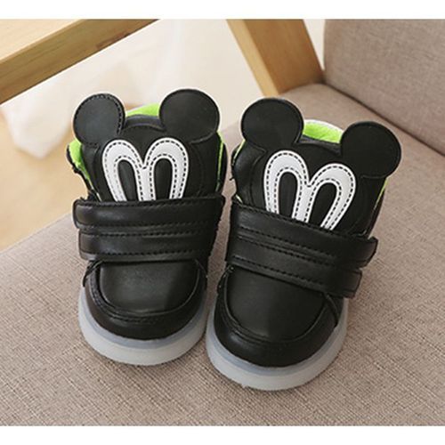 Children's Luminous Shoes LED Cartoon Sneaker-Black