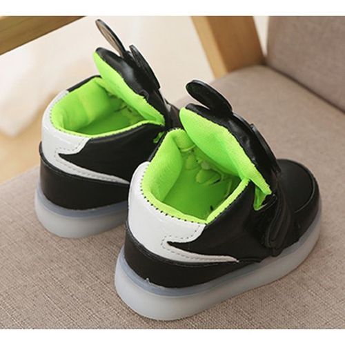 Children's Luminous Shoes LED Cartoon Sneaker-Black