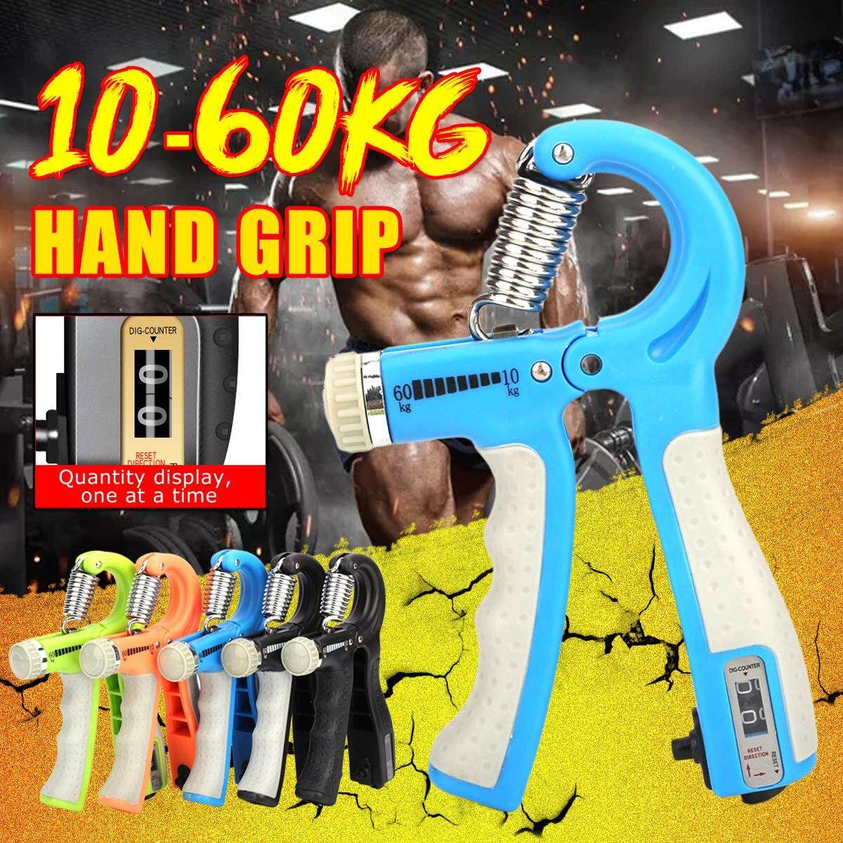 22-132 Lb Adjustable R Shape Non-slip Hand Grip Fitness Pinch Meter Portable Hand Expander Gripper Tool 10-60 Kg Black