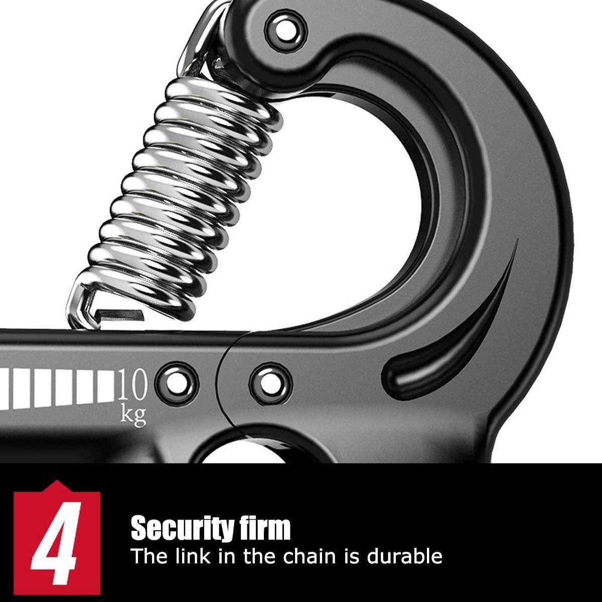 22-132 Lb Adjustable R Shape Non-slip Hand Grip Fitness Pinch Meter Portable Hand Expander Gripper Tool 10-60 Kg Black