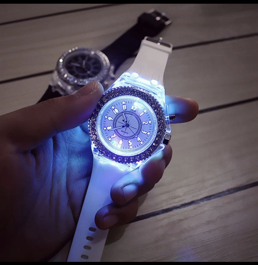 Pink Luxury Wristwatch With Night Light