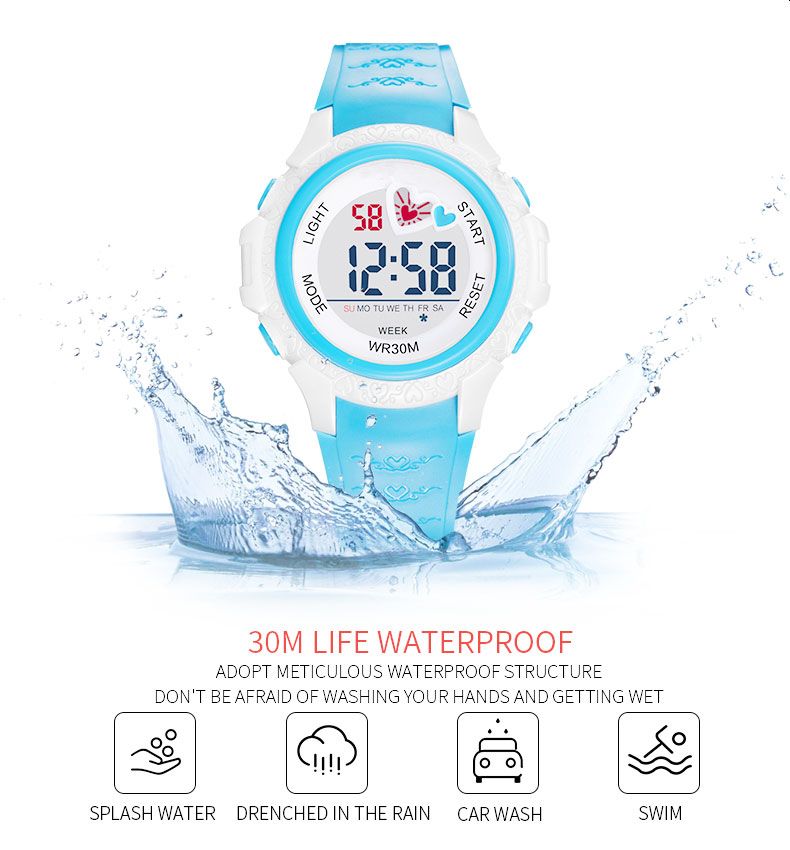 Waterproof Children Boys Digital LED Sports Watch