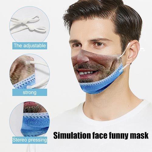 3D Breathable And Dustproof Funny Washable Mask 8 Piece