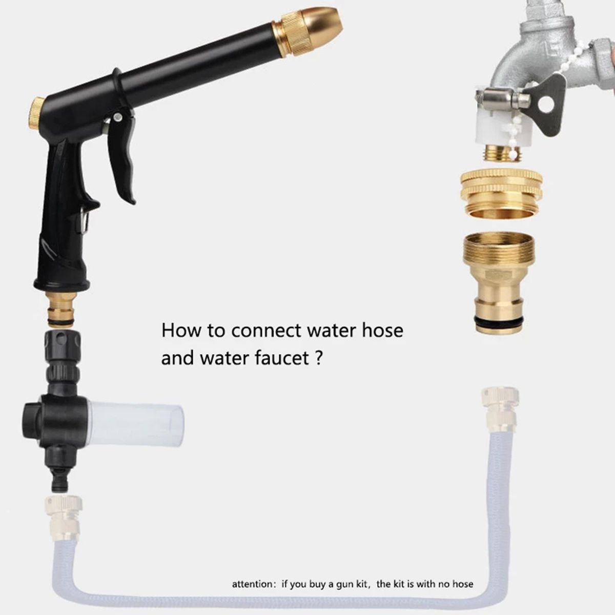 Upgrade Garden Hose Nozzle  Nozzle Brass Heavy Duty Sprayer Car