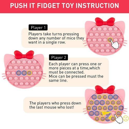 Pop Shoulder Bag Fidget Toy Pink Cute Cat Pop Fidget Bag