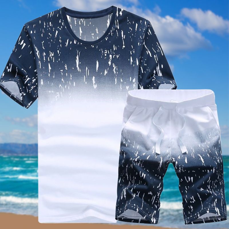 Men's 2 In 1 Short Sleeve T-Shirt & Shorts Set - Navy