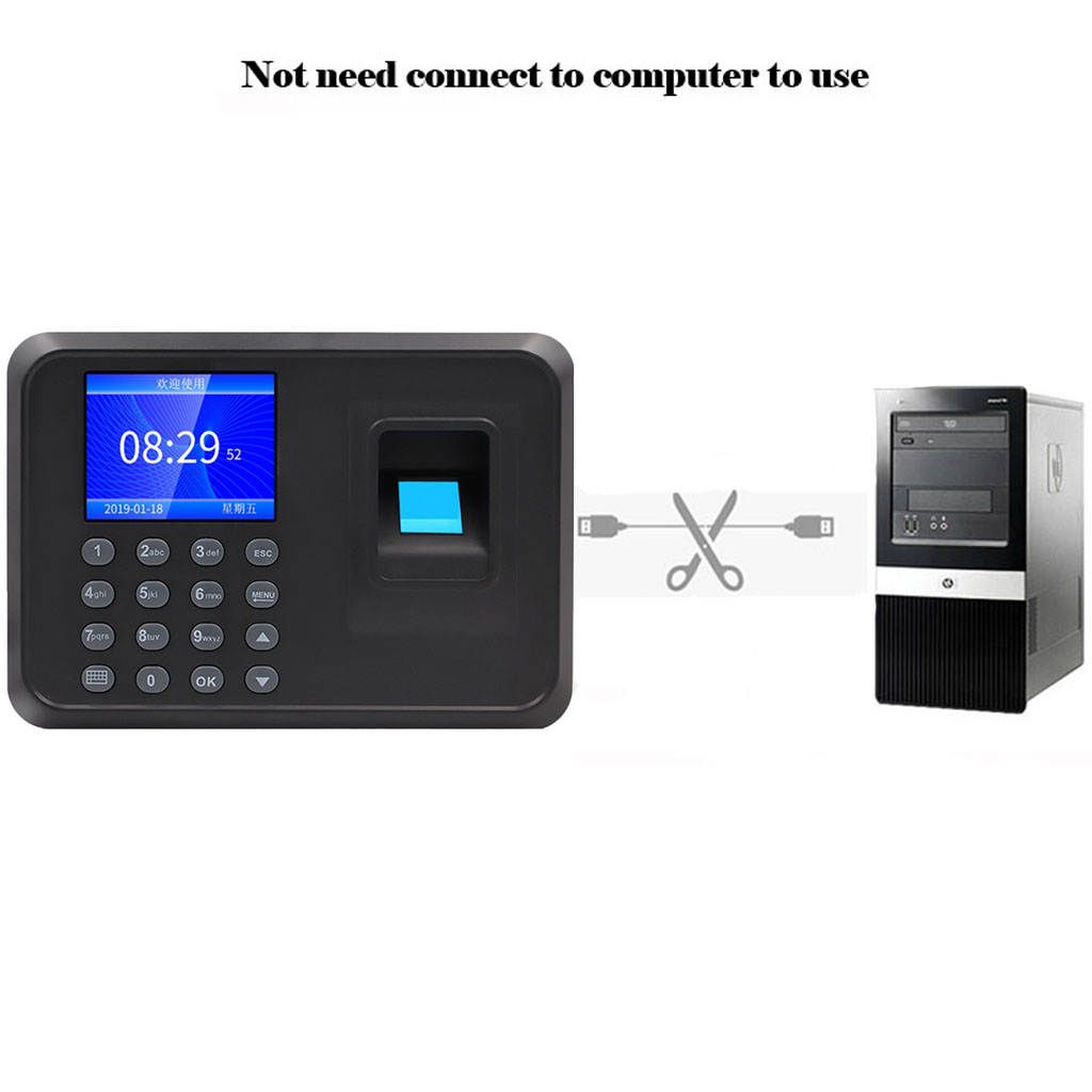 Password+Fingerprint Time Recorder Clock Attendance Employee Salary 2