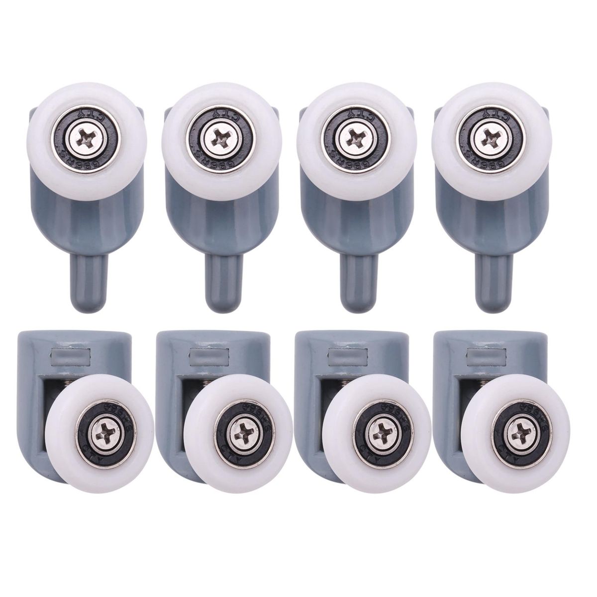 8Pc Shower Door Castors Rolls Shower Door Rollers Sliding Door Roller Guide Shower Spare Parts Glass Door Pulleys Wheels Runners Bathroom Roller Replacement  Single Wheel