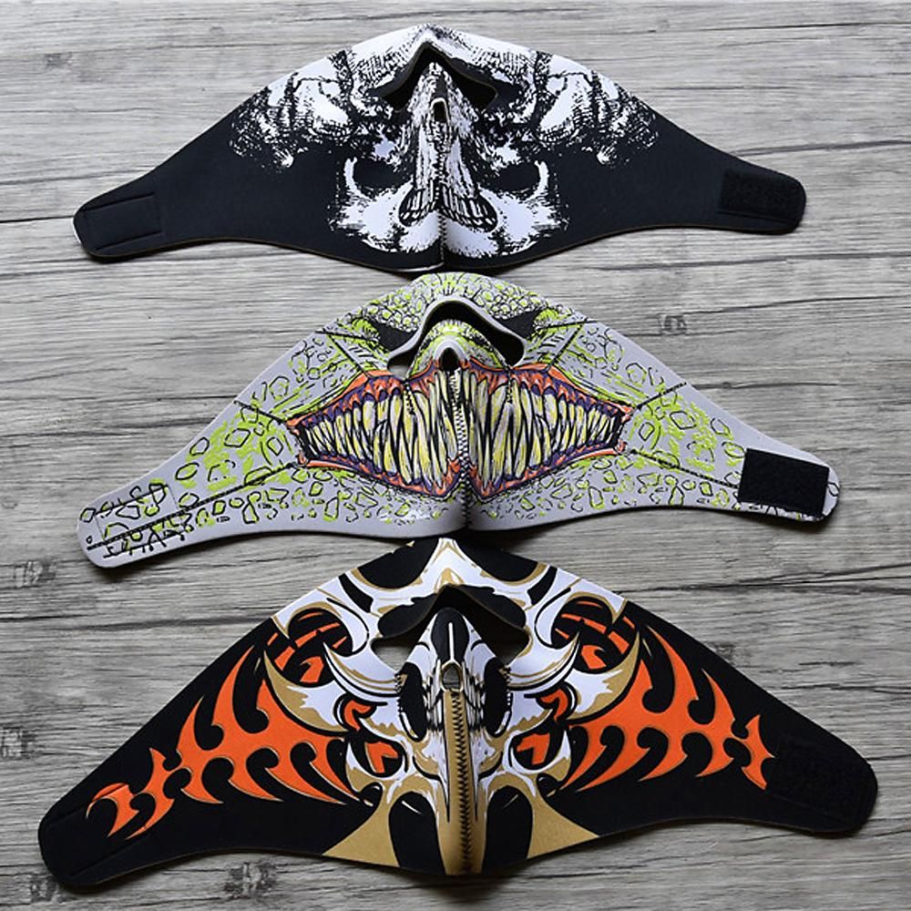 Outdoor Cycling Face Mask Breathable Half Face Mask Mouth Muffle for Motorcycling Costume CS Game Outdoor Training Paintball
