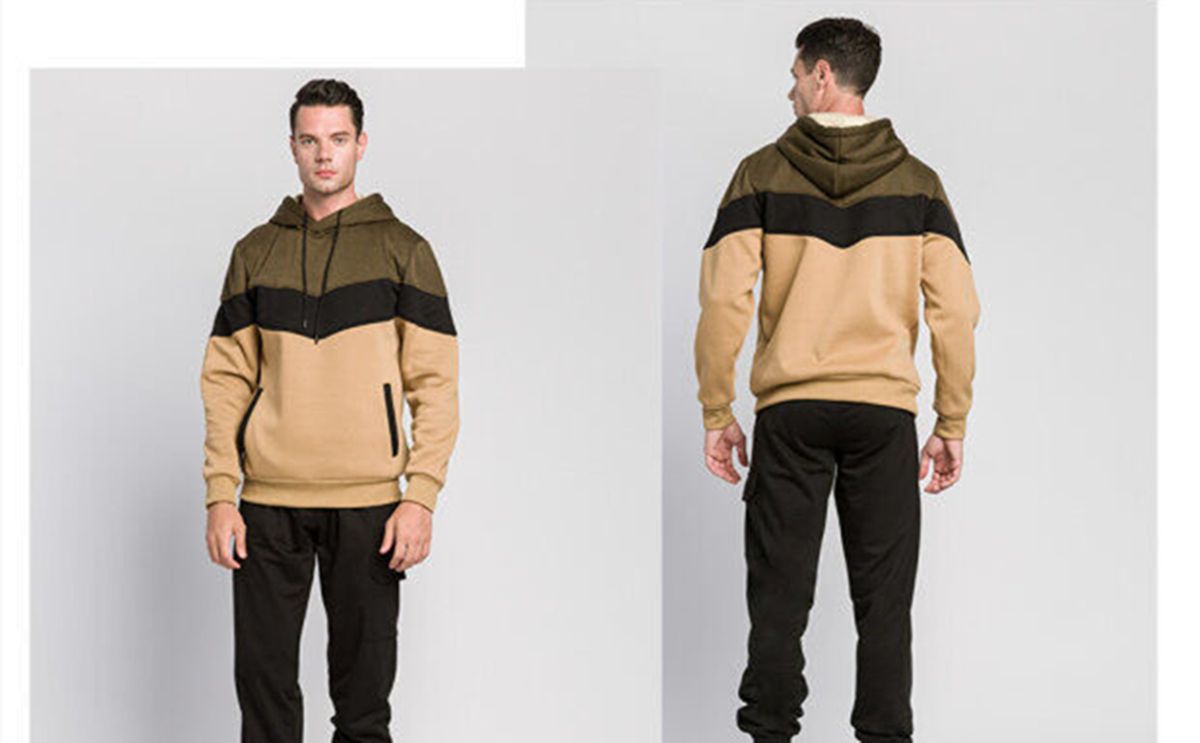 Mens Sport Outdoor Cotton Long Sleeve Hoodies Sportwear Warm Sweatshirts