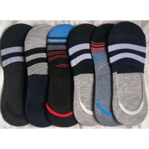6 Pair Invisible Socks Men's Stripe Socks