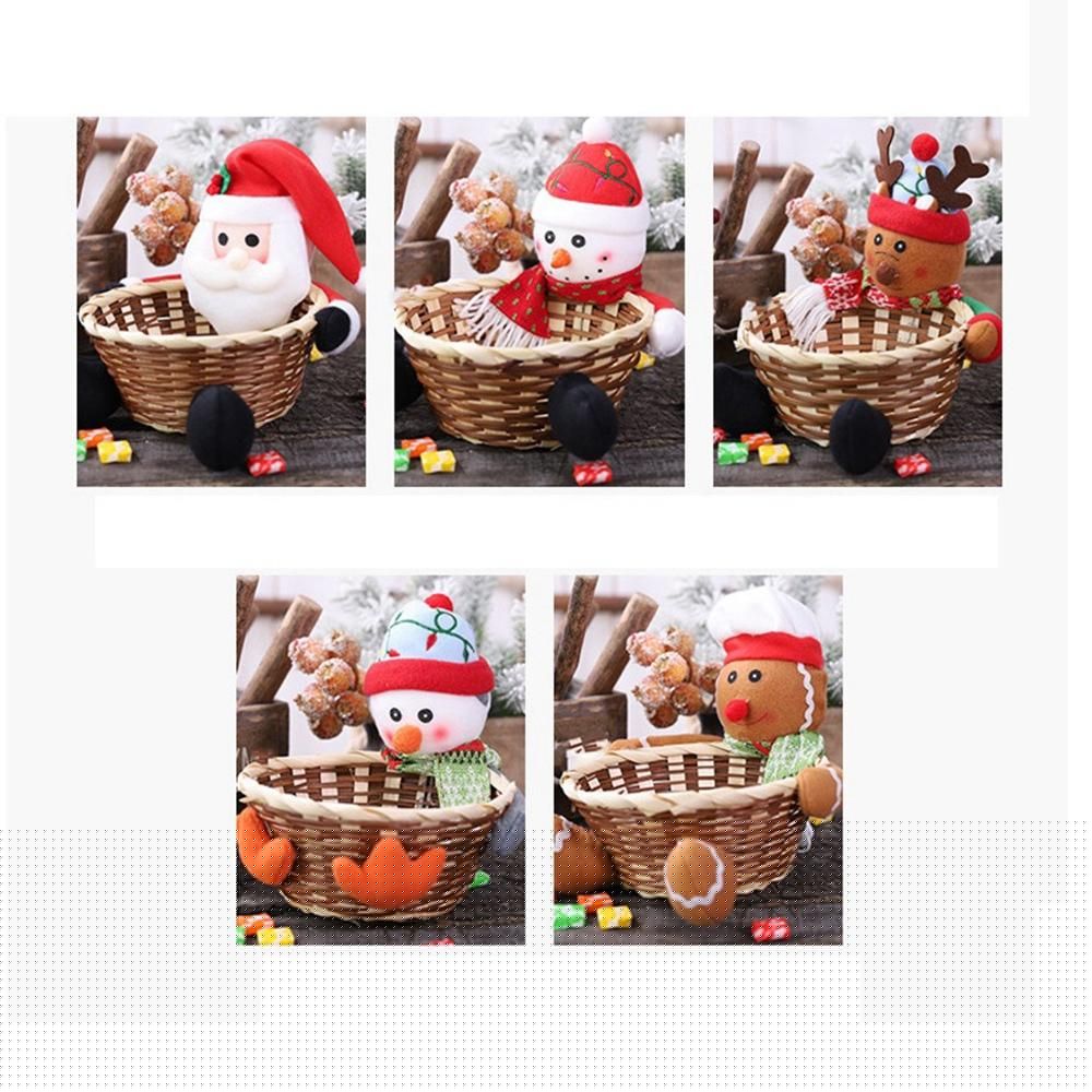 Christmas Candy Basket Storage Container Decoration Santa