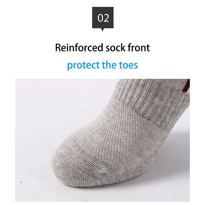 5 Pairs - Men's Cotton  Mesh Breathable Sports Ankle Socks