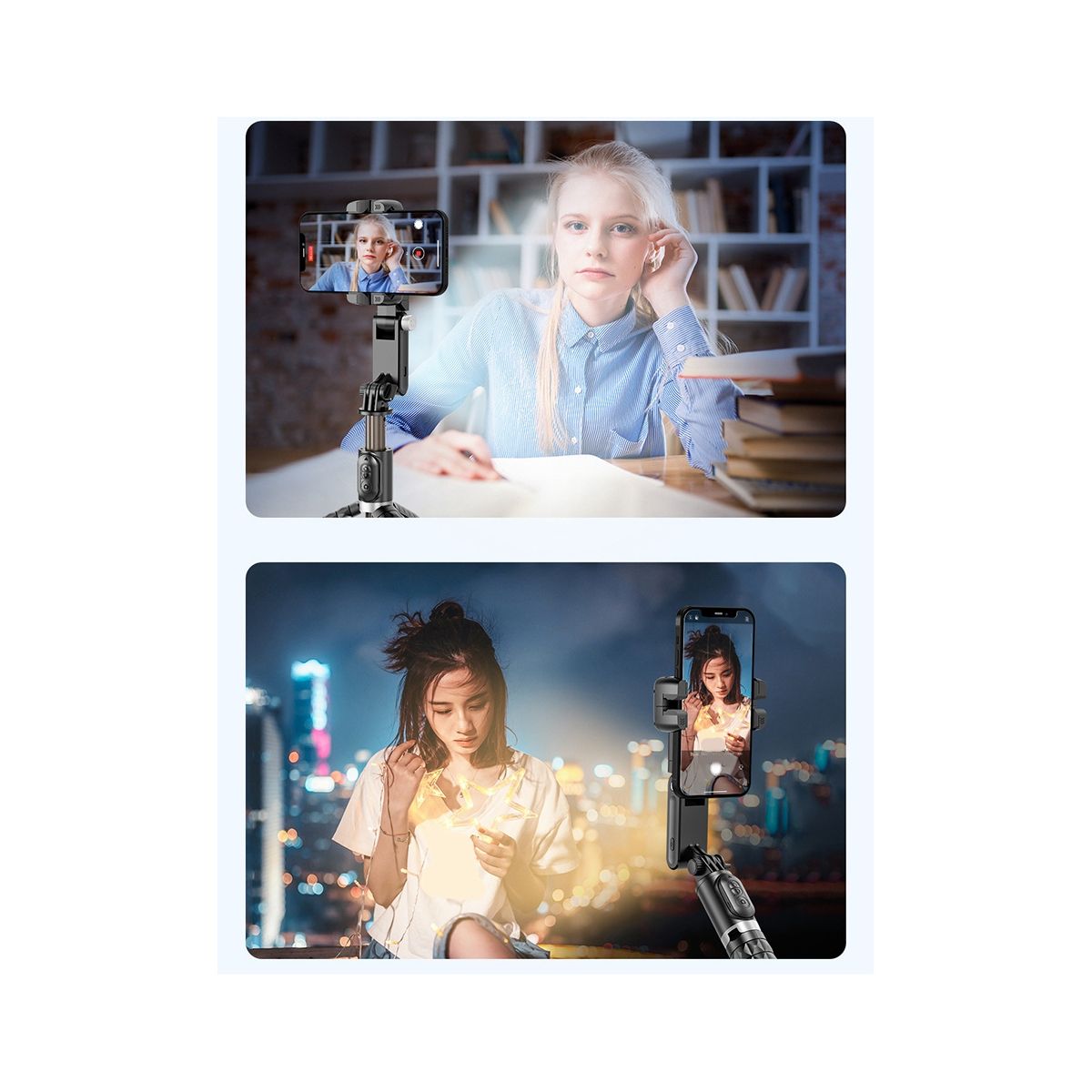 Mobile Phone Stabilizer Selfie Stick Handheld Gimbal Stabilizer Mobile Phone Selfie Stick Tripod with Fill Light