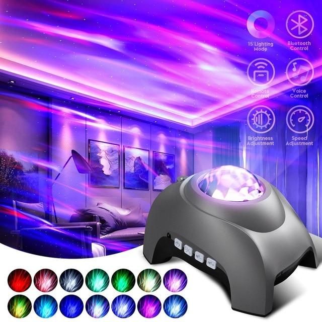 Aurora Projector Star Projector Galaxy Night Light Northern Light Projection Rotate LED Lamp BT Music Speaker Bedroom Decor Gift