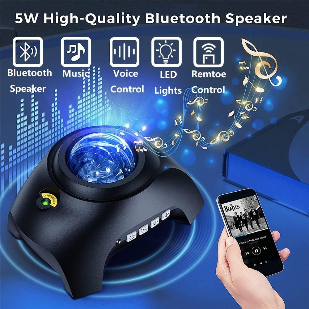 Aurora Projector Star Projector Galaxy Night Light Northern Light Projection Rotate LED Lamp BT Music Speaker Bedroom Decor Gift
